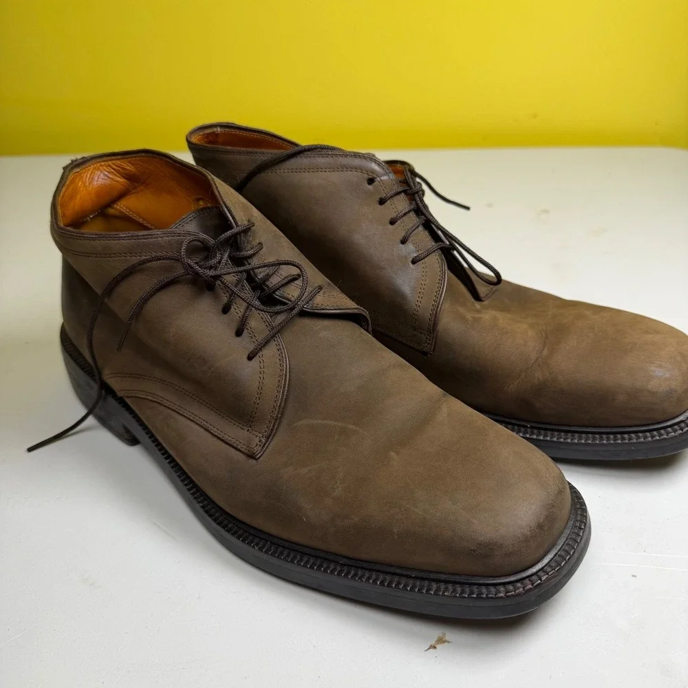 Cole Haan City Mens Brown Nubuck Leather Chukka Boots Square Toe Size 10 M C00